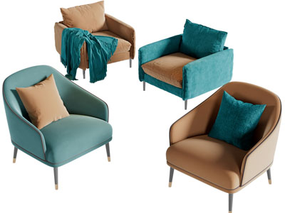 现代布艺单人沙发3d模型 现代布艺单人沙发