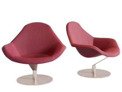现代玫红色休闲椅子