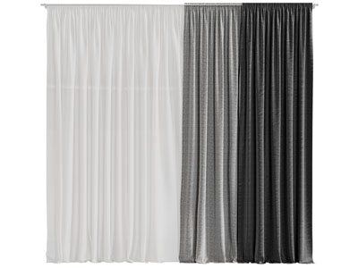 现代布艺窗纱窗帘3d模型 现代布艺窗纱窗帘