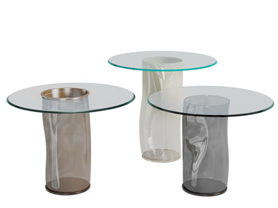 现代玻璃圆形茶几3d模型 现代玻璃圆形茶几