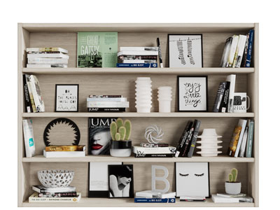 现代实木装饰书柜摆件组合