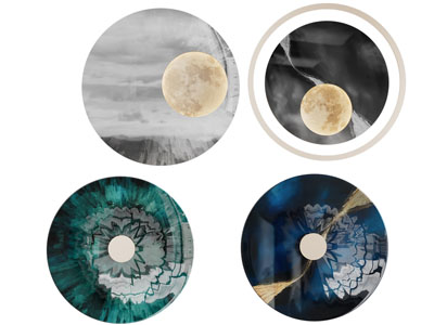 新中式圆形墙饰挂件