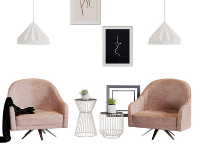 现代肉粉色布艺单人沙发3d模型 现代肉粉色布艺单人沙发