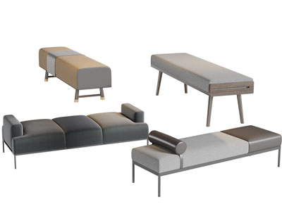 新中式长方形沙发凳