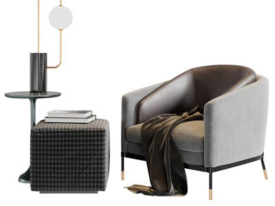 现代布艺单人沙发3d模型 现代布艺单人沙发