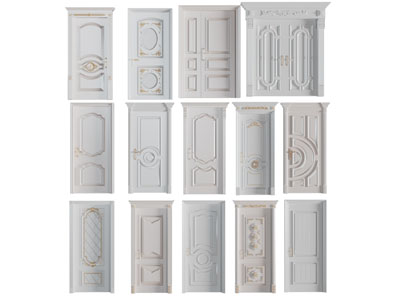 欧式白色单扇双扇平开门