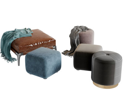 现代方形圆形坐墩沙发凳