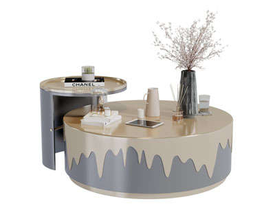 现代圆形茶几3d模型 现代圆形茶几