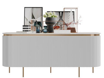 现代轻奢椭圆形电视柜