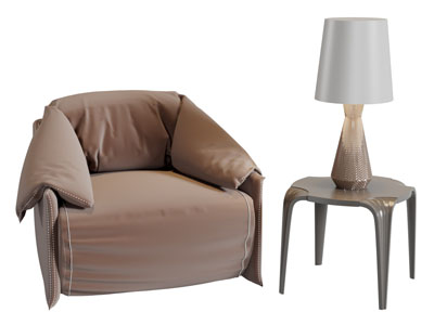 新中式单人沙发3d模型 新中式单人沙发