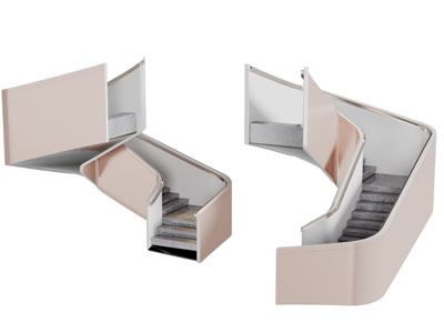 新中式旋转楼梯3d模型 新中式旋转楼梯