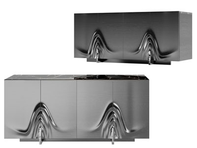 后现代立体装饰纹理的电视柜