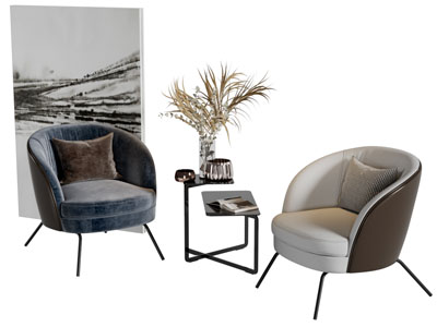 现代休闲单人沙发3d模型 现代休闲单人沙发