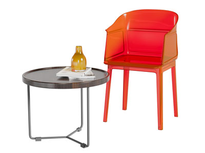 现代彩色塑料透明休闲椅子