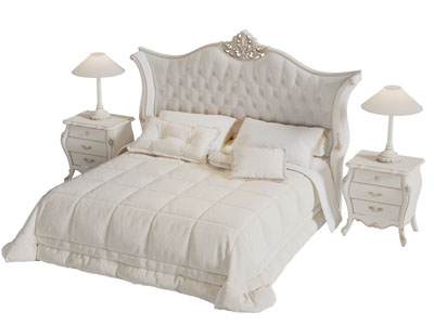 简欧软包床头双人床床头柜