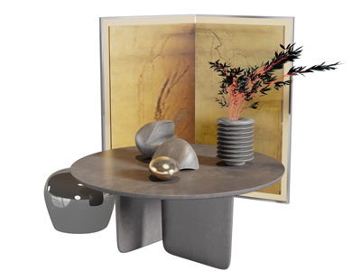现代圆形茶几3d模型 现代圆形茶几