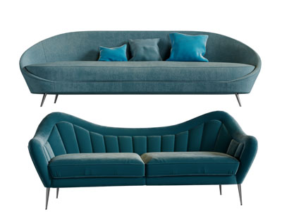 现代轻奢布艺多人沙发