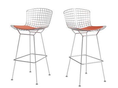 现代轻奢金属网镂空吧椅
