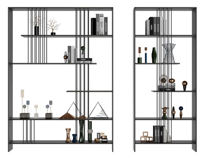 现代黑色装饰收纳置物架
