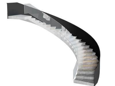 现代旋转楼梯3d模型 现代旋转楼梯