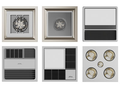 现代方形浴霸暖风扇