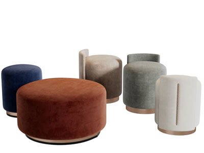 现代轻奢圆形坐墩沙发凳