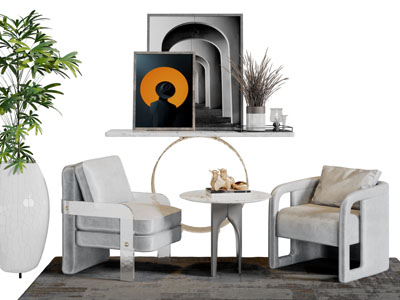 现代休闲单人沙发3d模型 现代休闲单人沙发