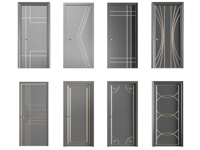 新中式单扇平开门