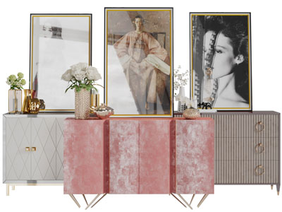 现代轻奢玄关柜边柜