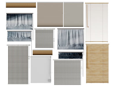 新中式拉帘卷帘竹帘3d模型 新中式拉帘卷帘竹帘