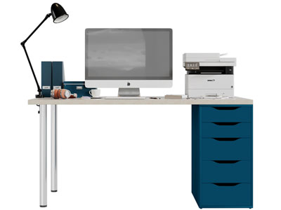 现代带抽屉的办公桌子