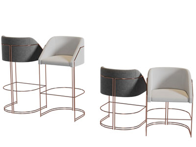 现代轻奢吧椅休闲椅子