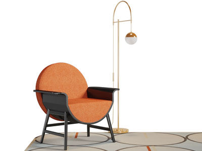 现代休闲椅子落地灯
