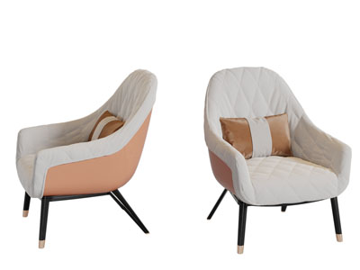 简欧休闲单人沙发3d模型 简欧休闲单人沙发