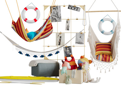 现代儿童玩偶玩具吊床吊椅