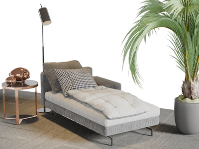 新中式布艺美人榻贵妃椅