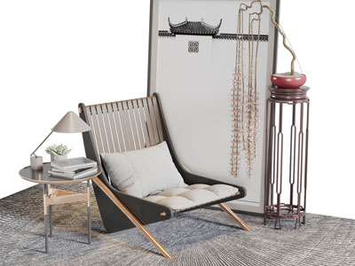 新中式休闲椅子茶几组合