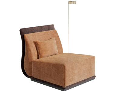 新中式无扶手单人沙发3d模型 新中式无扶手单人沙发