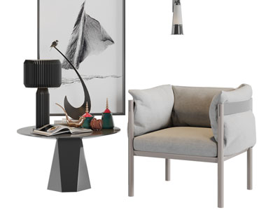 现代休闲椅子茶几