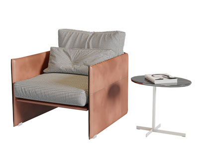 现代单人沙发茶几组合3d模型 现代单人沙发茶几组合