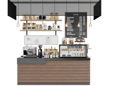 工业风咖啡厅工作台操作台吧台