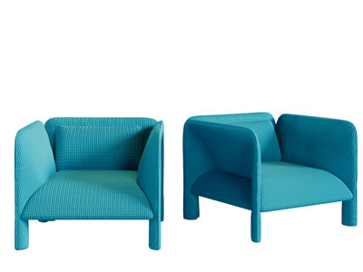 现代蓝绿色单人沙发3d模型 现代蓝绿色单人沙发