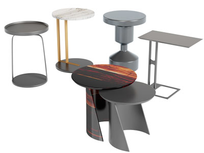 新中式圆形角几边几3d模型 新中式圆形角几边几