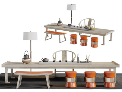 新中式实木茶桌椅组合