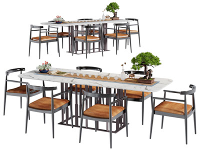 新中式茶桌椅组合