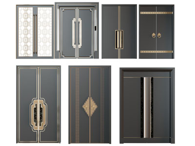 新中式双扇大门