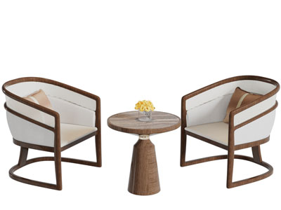 新中式休闲椅子茶几