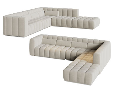 现代转角多人沙发3d模型 现代转角多人沙发