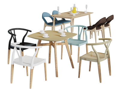 北欧实木餐桌椅组合