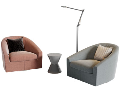 现代布艺单人沙发3d模型 现代布艺单人沙发